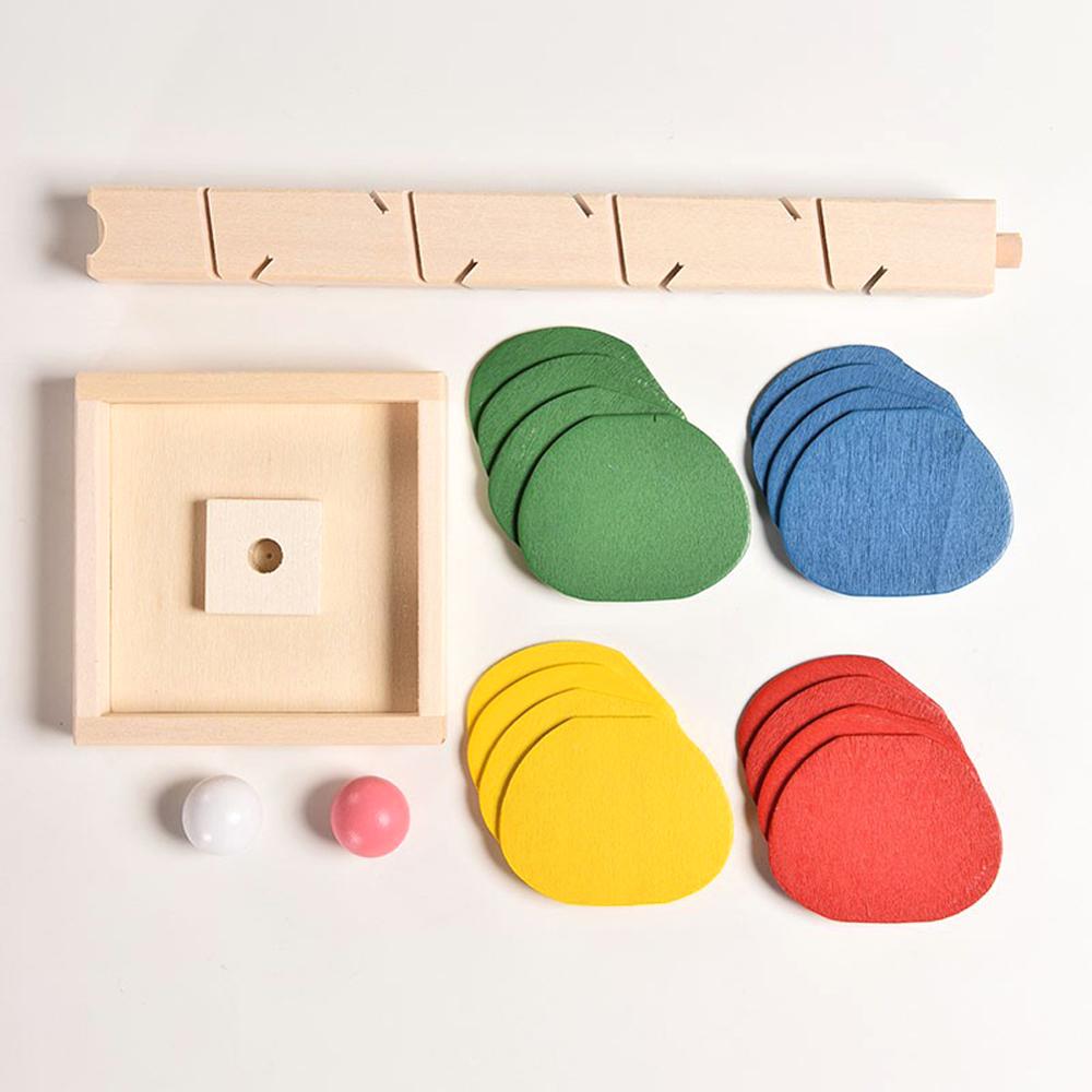 Colorful Wooden Tree Marble Run Montessori Toy