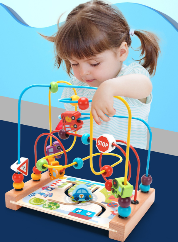 Wooden Maze Bead Slider Toy
