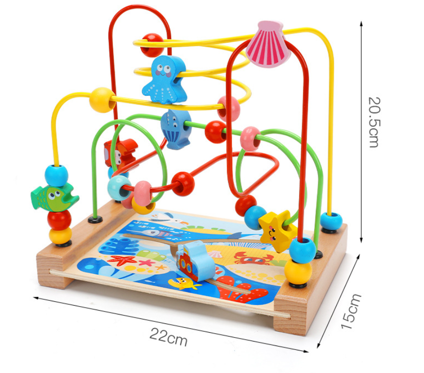 Wooden Maze Bead Slider Toy