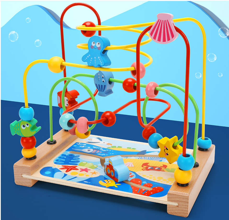 Wooden Maze Bead Slider Toy