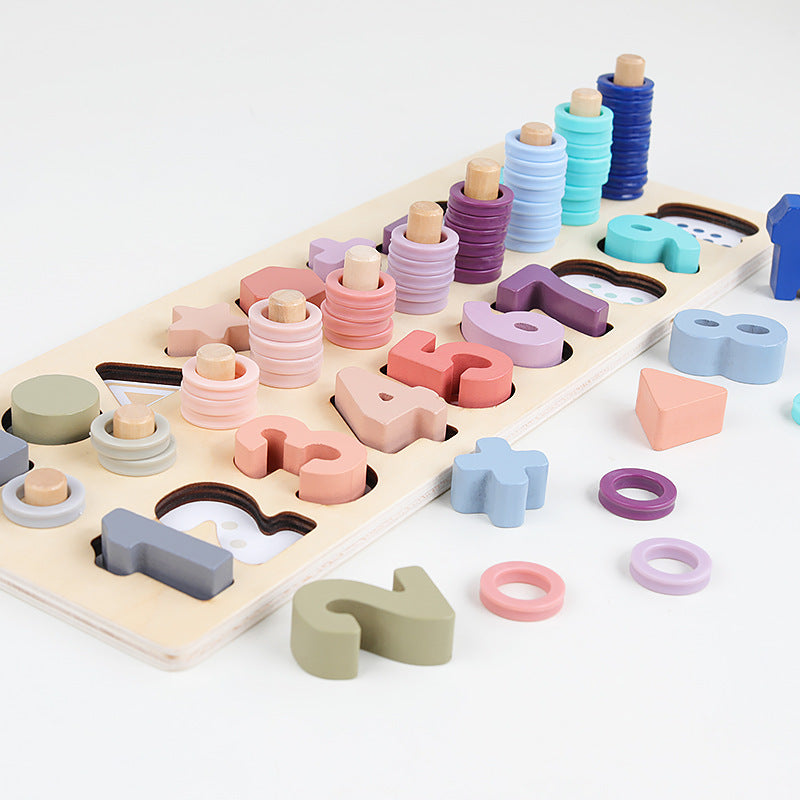 Wooden Logarithmic Counting Math Board