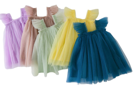 Flutter Tulle Dress || Multi Colors