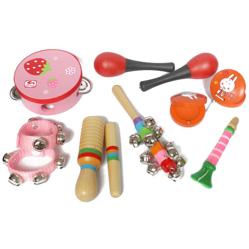 Colorful Wooden Musical Instrument Set 10pcs