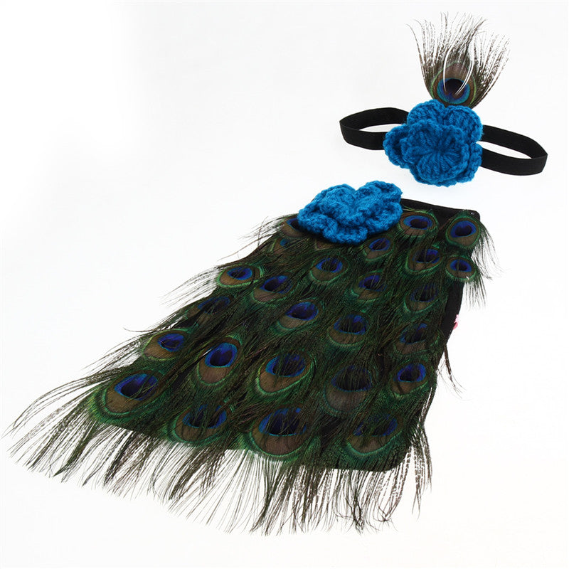Newborn Photoshoot Outfit Peacock Feathers and Headband