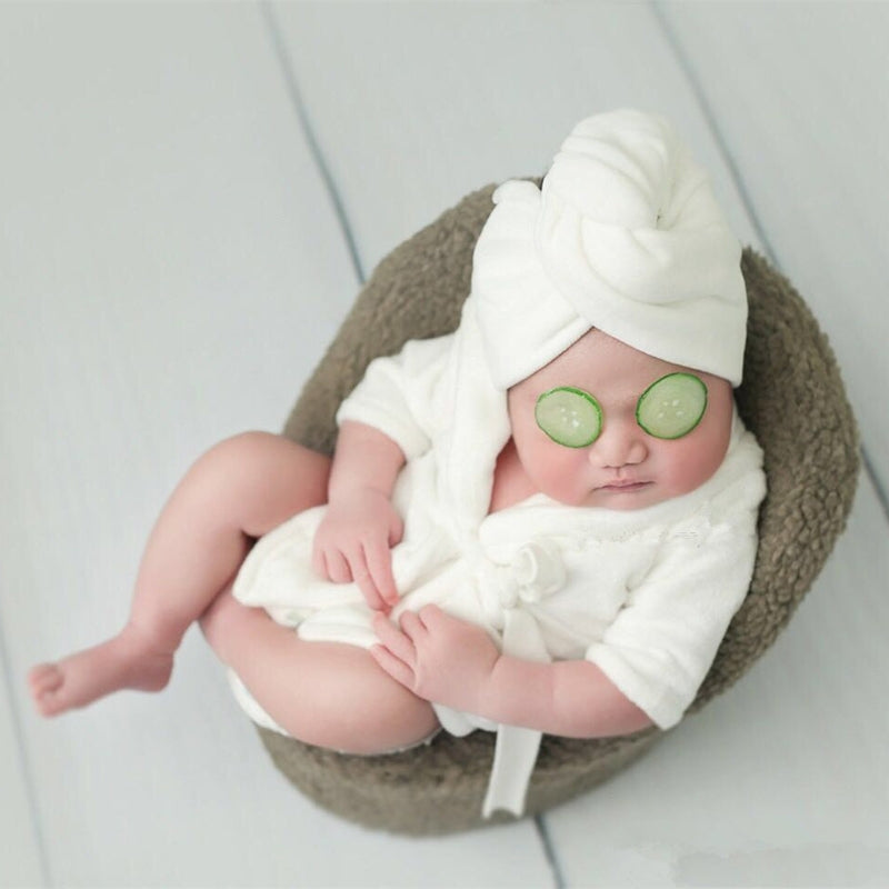Newborn “Spa Day” Bathrobe Photoshoot Outfit