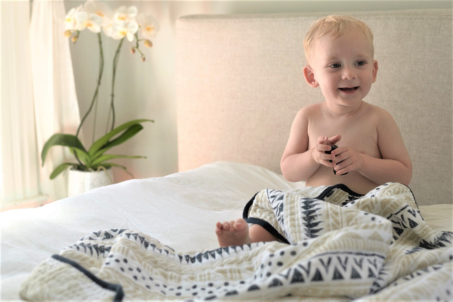 Boho Fields | Pyramid Reversible Cotton Muslin Blanket