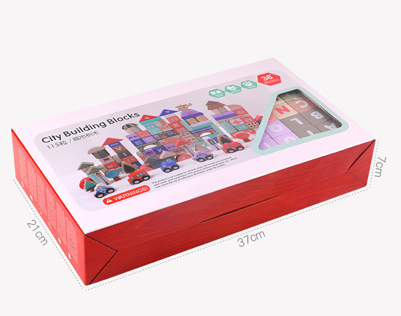 Large wooden building blocks toy
