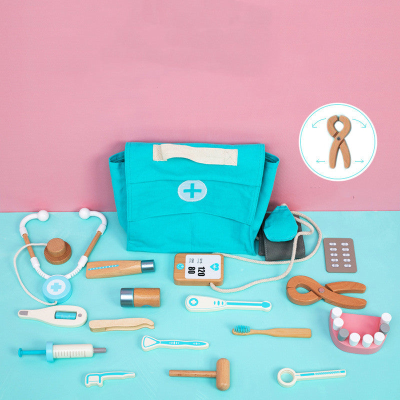 Wooden Doctor Dentist Playset for Toddlers