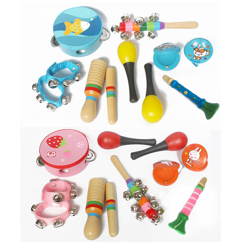 Colorful Wooden Musical Instrument Set 10pcs
