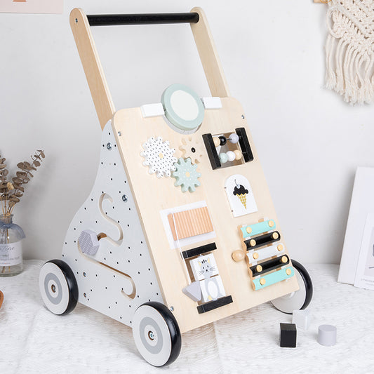 Montessori Multifunctional Walker Busy Board Toy Cart