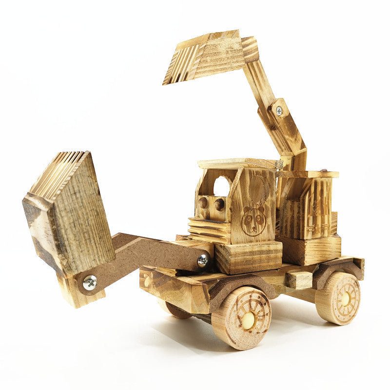 Wooden Excavator Model Toy