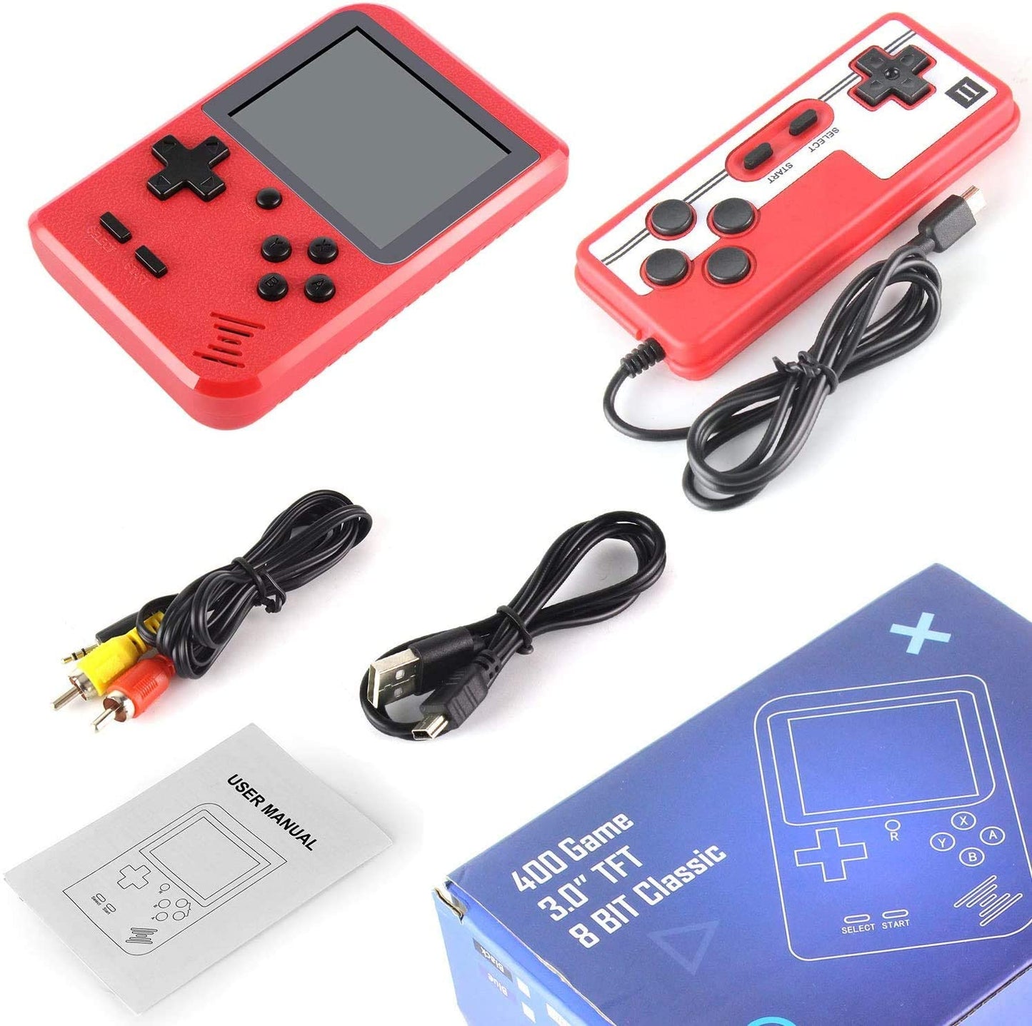 Game Boy-Style Portable Game Pad - 400 Games Included - 2 Players