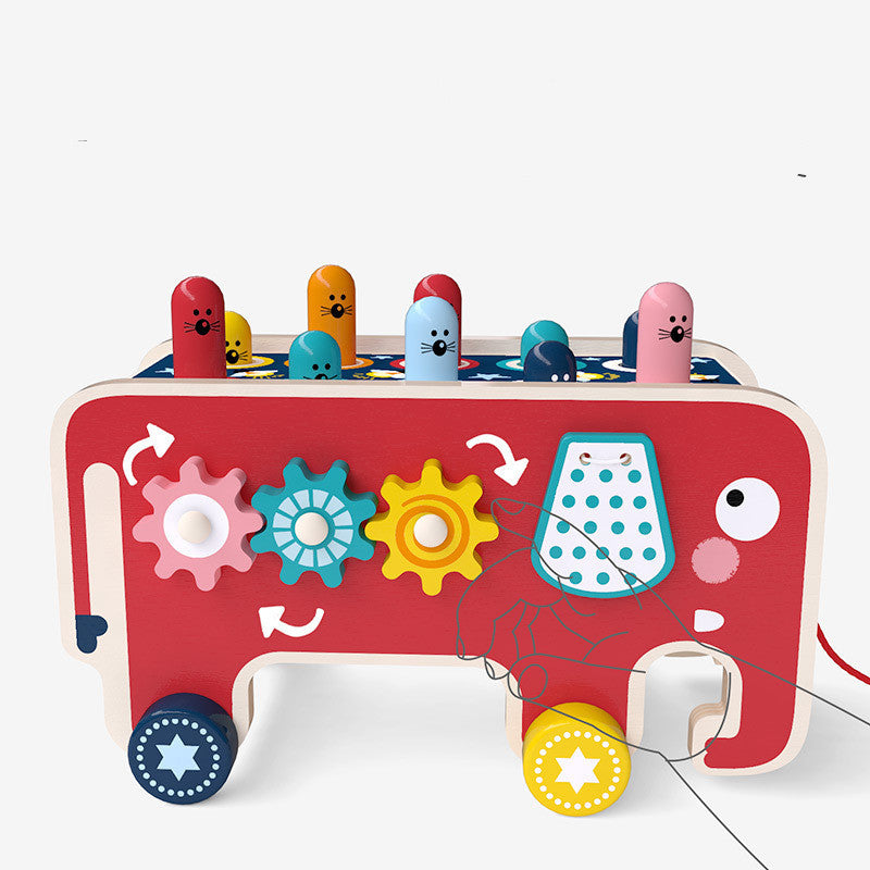 Toddlers Wooden Pounding Bench Musical Animal Bus
