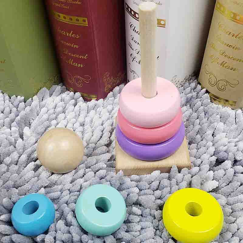 Rainbow Color Stacking Ring Tower Blocks Toddler Baby Toys