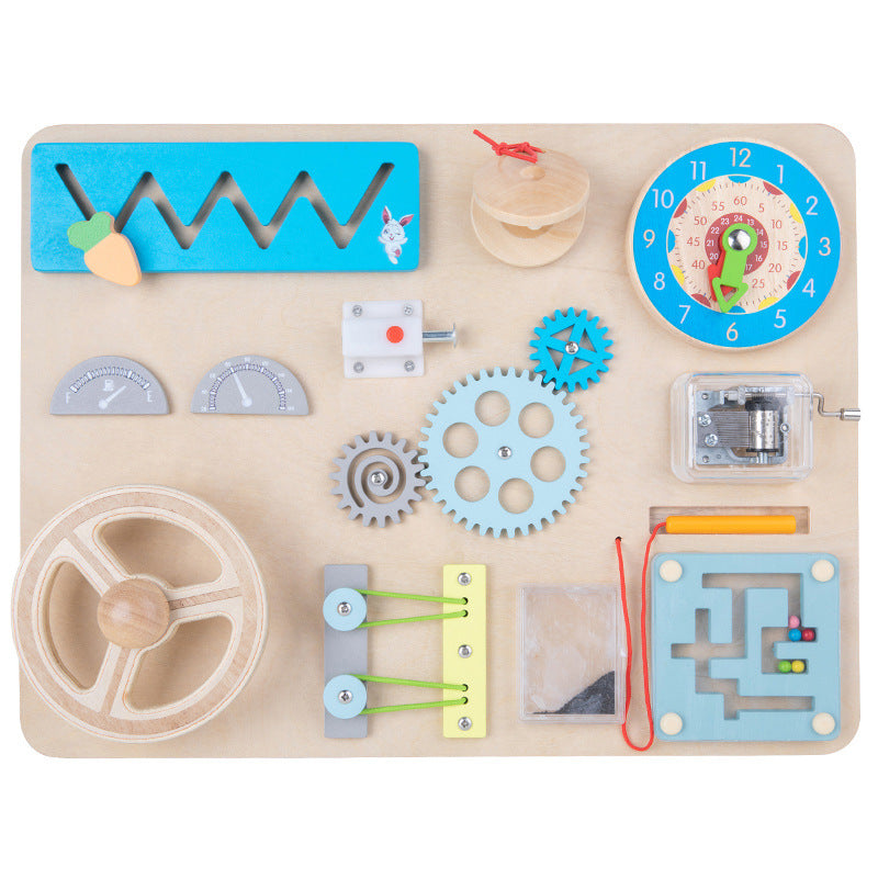 Wooden Colorful Busy Board Early Educational Toy