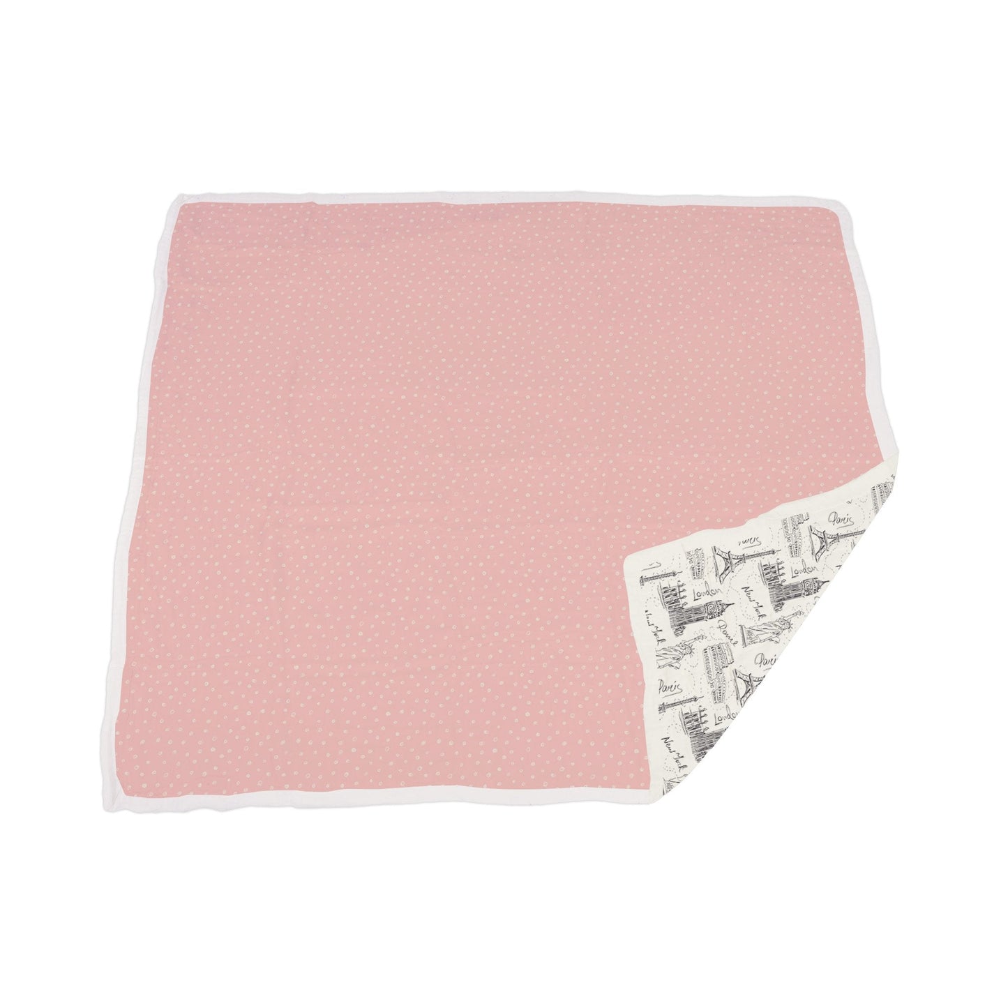 Pretty in Pink and London, Paris, New York Reversible Bamboo Blanket