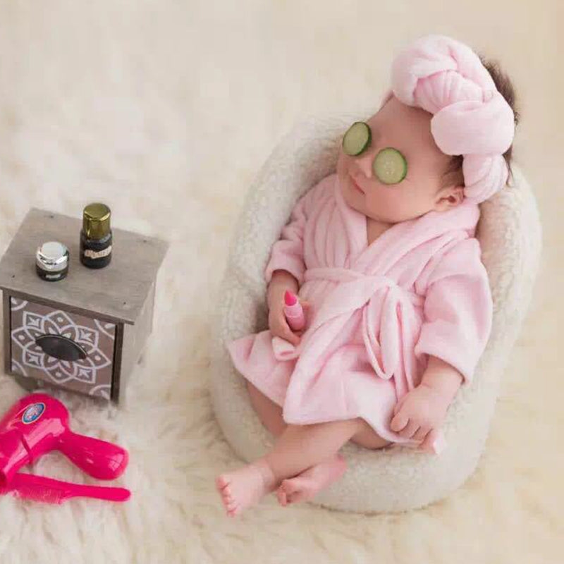 Newborn “Spa Day” Bathrobe Photoshoot Outfit