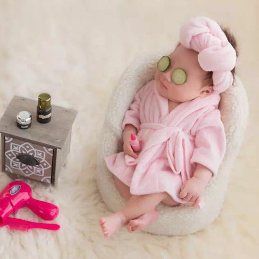Newborn “Spa Day” Bathrobe Photoshoot Outfit