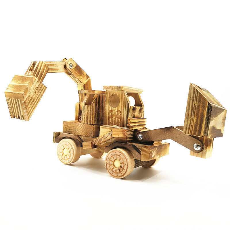 Wooden Excavator Model Toy
