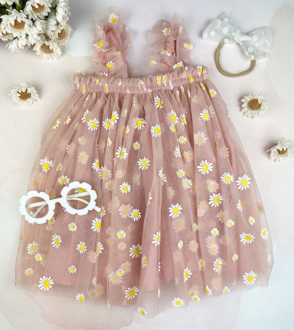 Tulle Daisy Dress || Pink