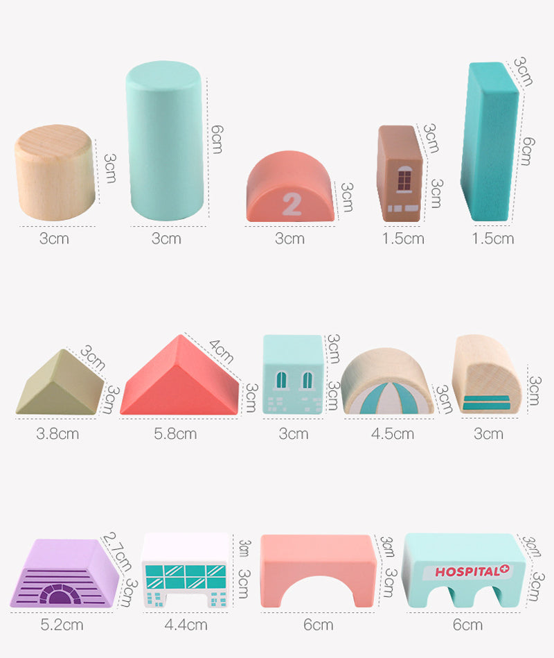 Large wooden building blocks toy