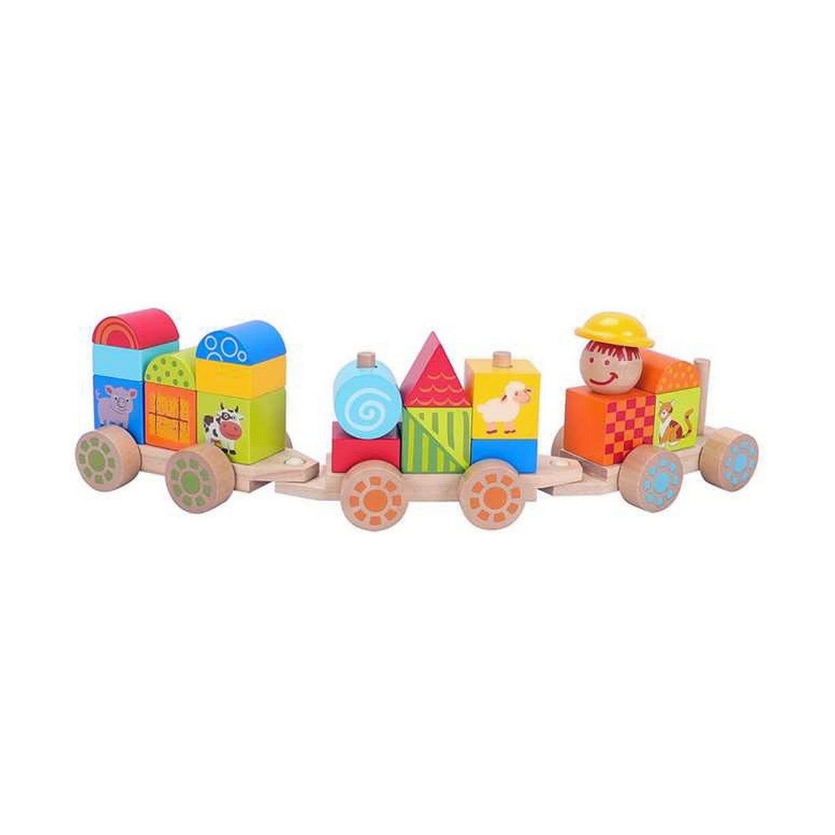 Moltó Happy Train - 23 Piece Wooden Baby Toy