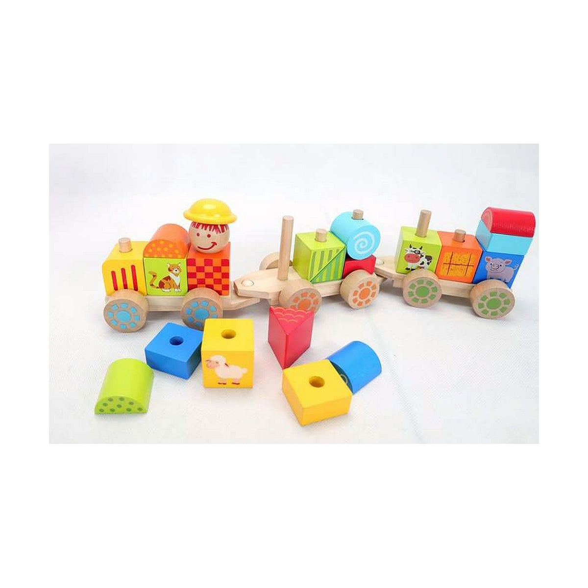 Moltó Happy Train - 23 Piece Wooden Baby Toy