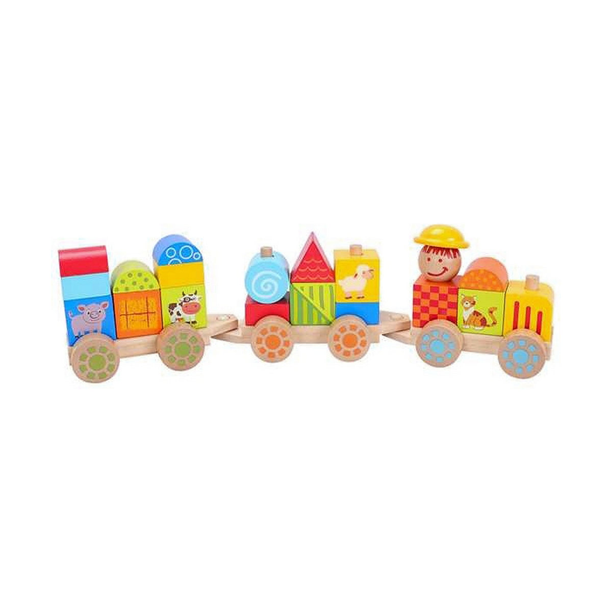Moltó Happy Train - 23 Piece Wooden Baby Toy