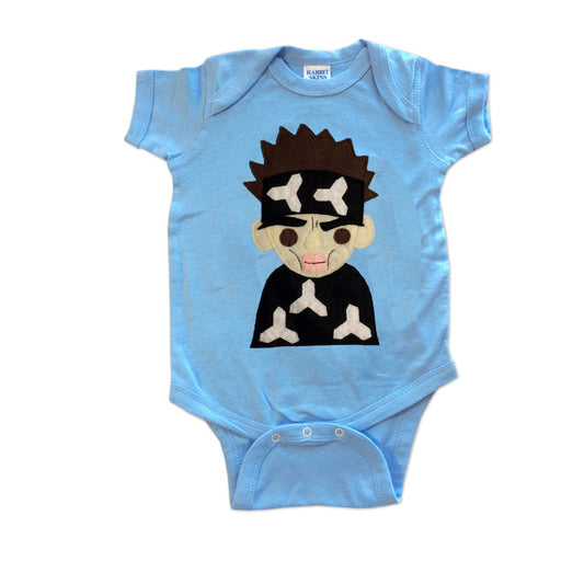 Who's the supermodel here!? It's the little one who's rocking this super cool one-of-a-kind onesie! This is the perfect gift for your little supermodel! With this on, he'll be giving you 'the Blue Steel' for your next adorable photoshoot. You can rest assured, this is a onesie for babies - not for ants!  Handmade and hand-stitched! Materials: felt pieces appliqued to the 100% cotton onesie. This bodysuit is made to order and with 100% love!