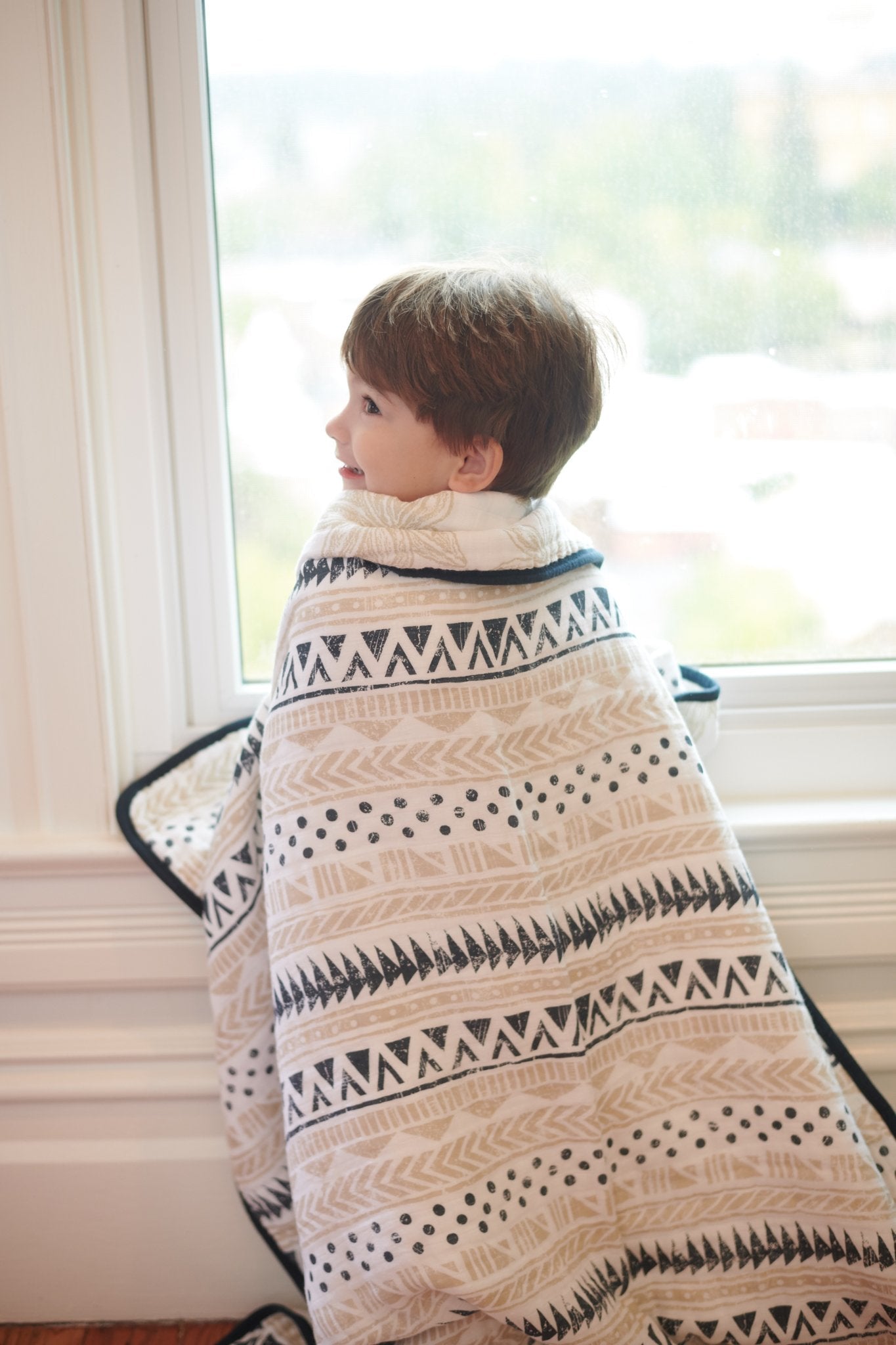 Boho Fields | Pyramid Reversible Cotton Muslin Blanket