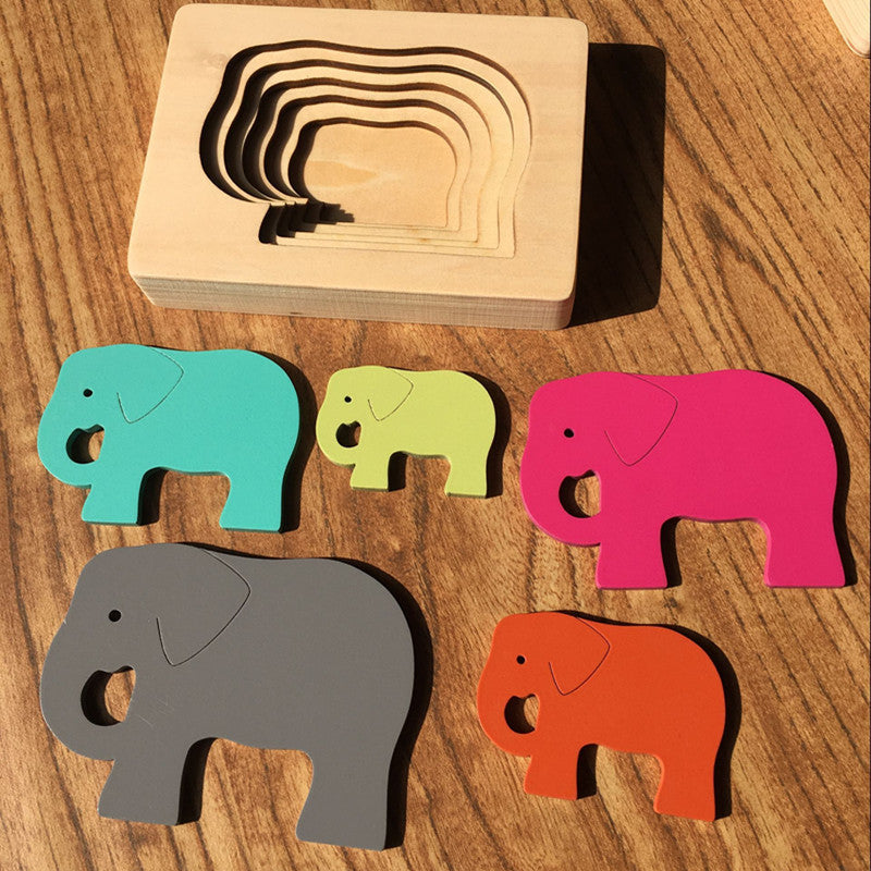 Children's Animals Multi-layer Wooden Puzzle Toy Sets
