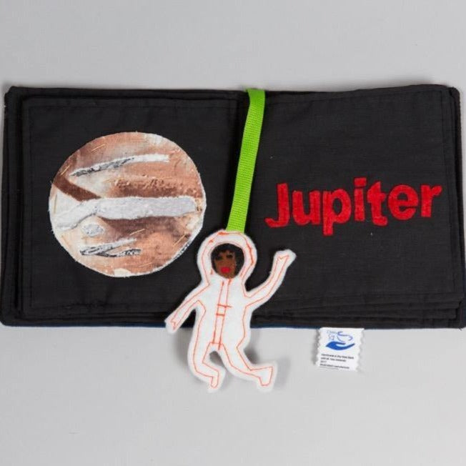 Increase your child’s awareness of their world (and beyond) with the Solar System Book! This book includes a page for each planet and an astronaut piece for play. This toy is a resource to teach children about planets and space, as well as reading and writing. Fun to play with others, or on-the-go; the Solar System Book is a versatile toy you and your child will love!