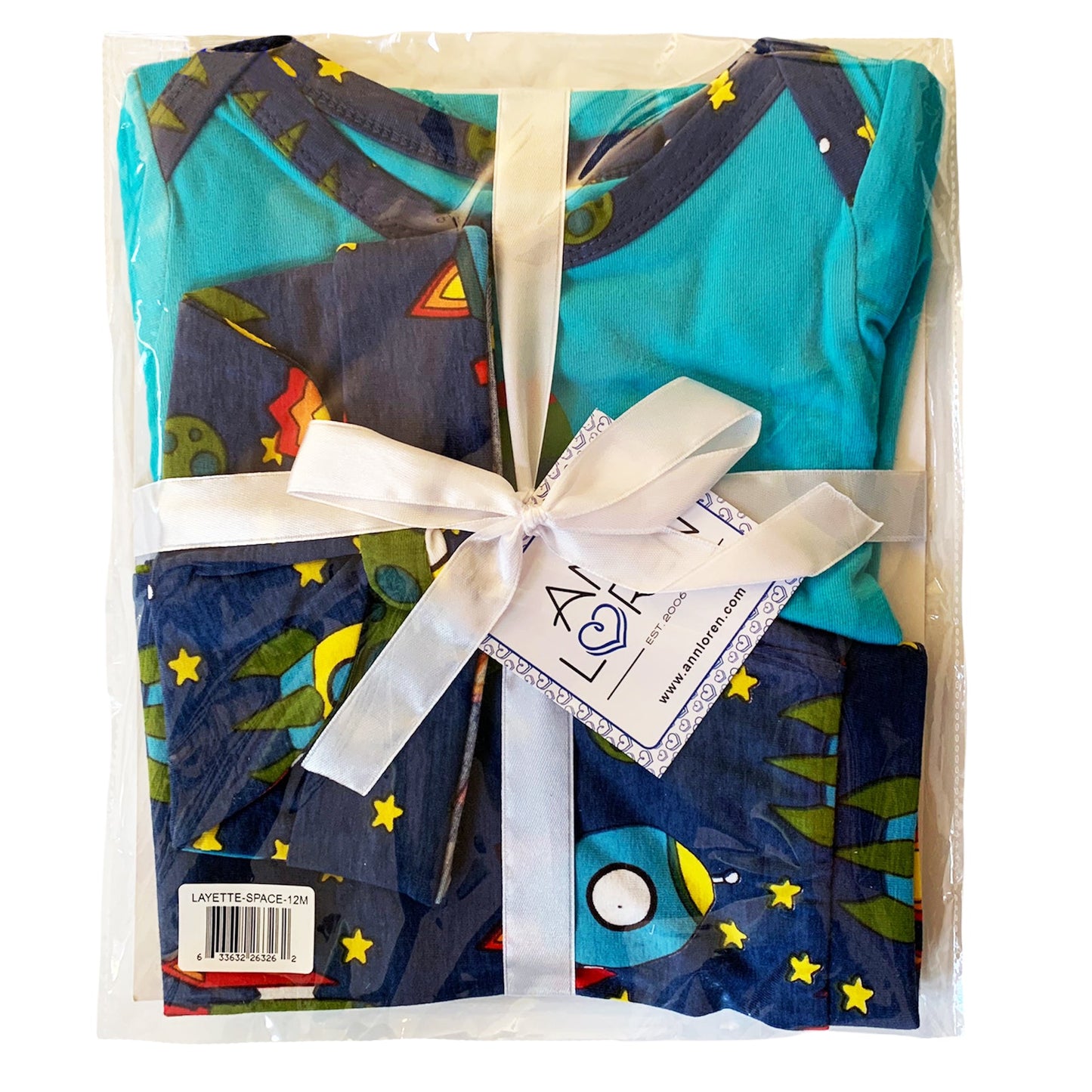 Baby Boys Layette Space Ship Onesie Pants Cap 3pc Gift Set