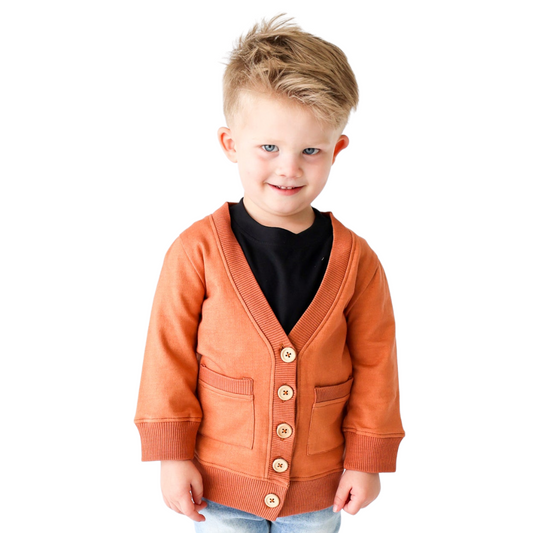 Organic Cotton Button Front Kids Cardigan