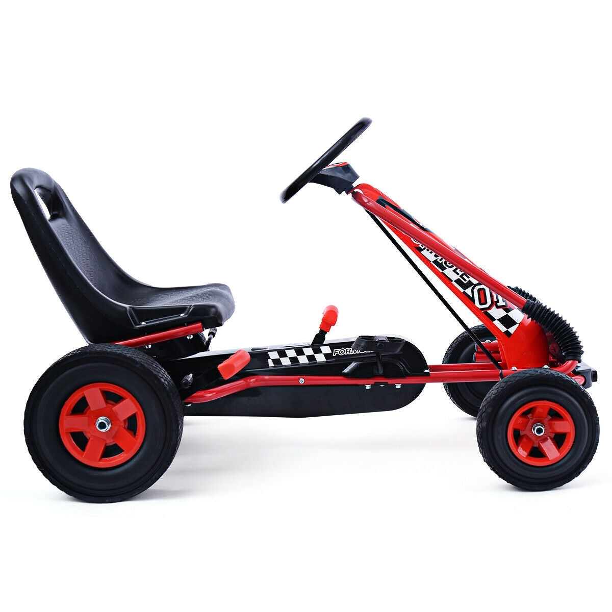 4 Wheels Kids Ride On Pedal Powered Bike Go Kart Racer Car - Red