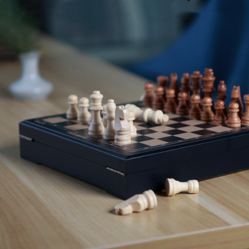 Mini Chess Game Wooden Board & Pieces