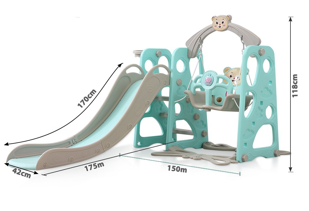 BoPeep Kids Slide Swing w/ Basketball Hoop
