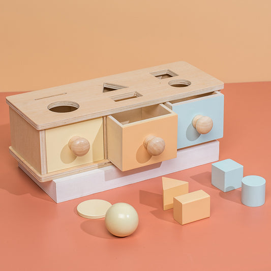 Wooden Montessori Education Set - Target Boxes Drawers Boards & Drum