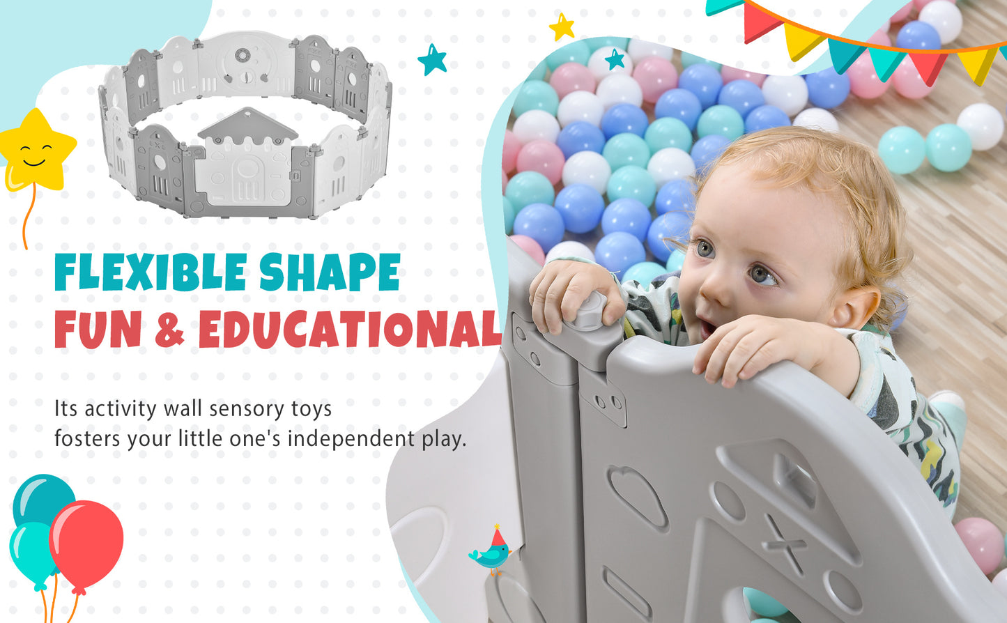 Playpen for Toddler - Kids Activity Center - Large Play Yard