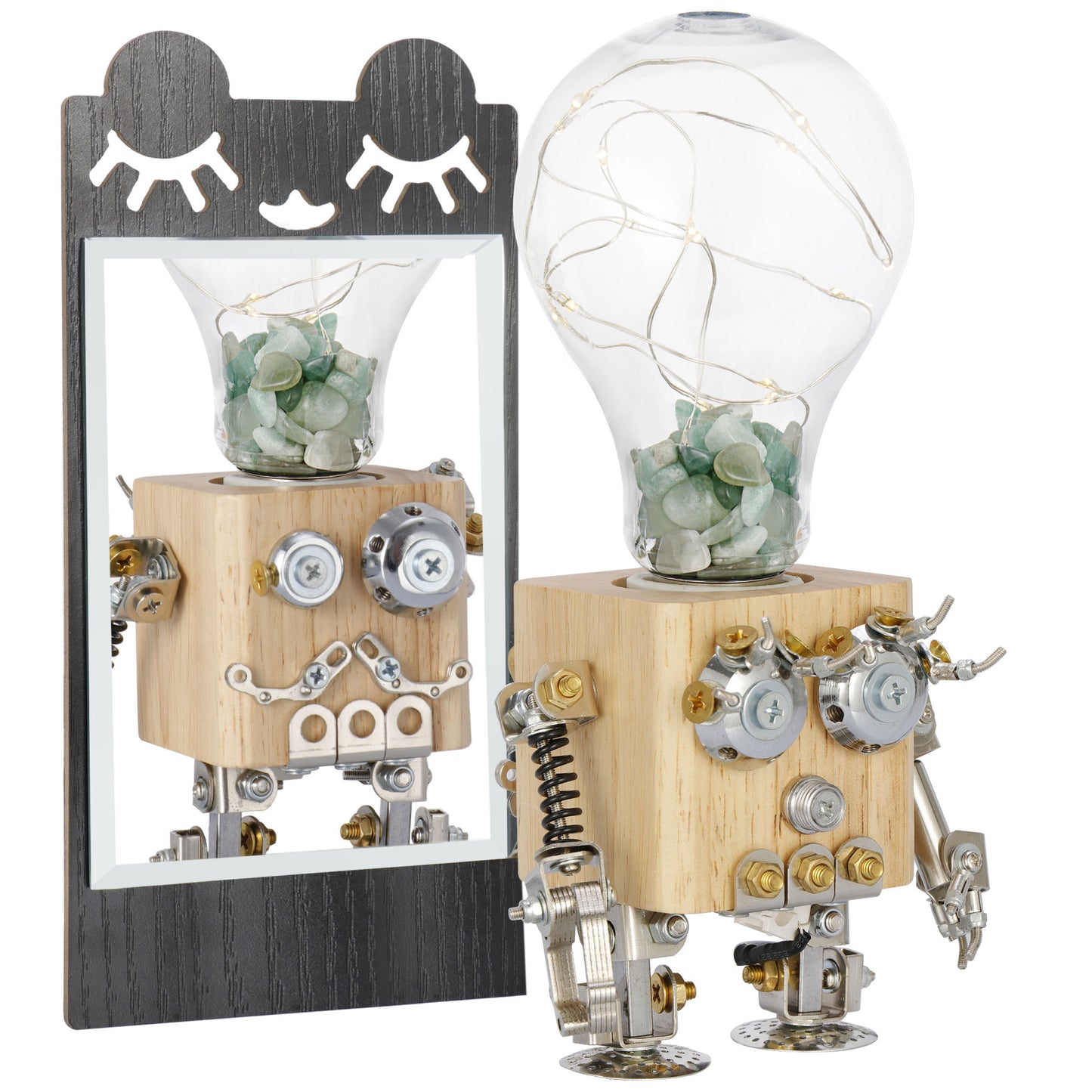 3D Wooden Puzzle DIY Robotic Lamp LED Light