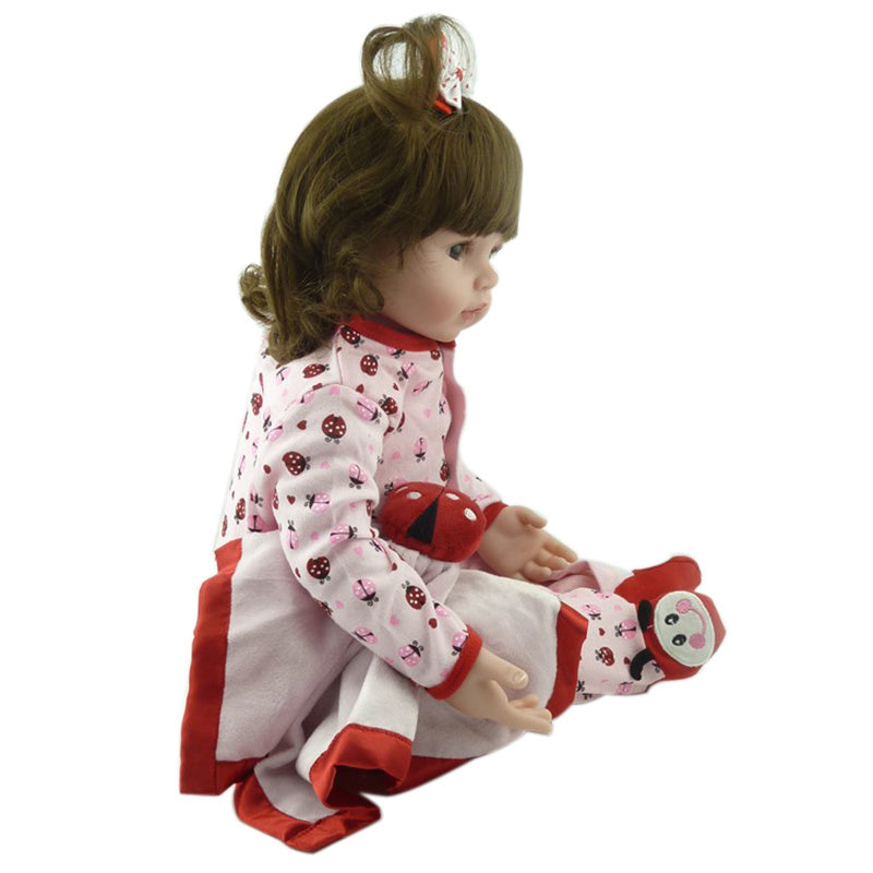 Baby Girl Reborn Doll in Ladybug Outfit w/ Bottle & Paci 24"