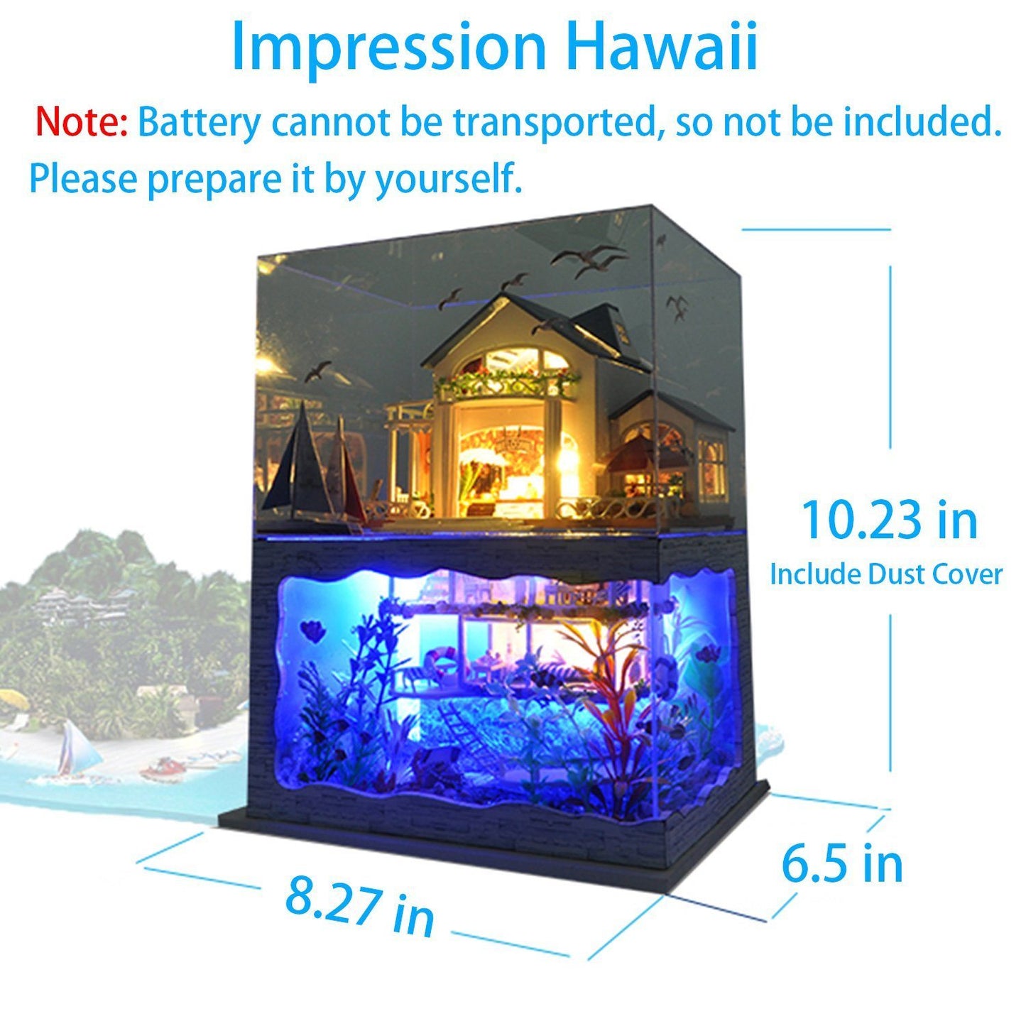 Dream Hawaii Seaside Villa - DIY Miniature Wooden Dollhouse Kit