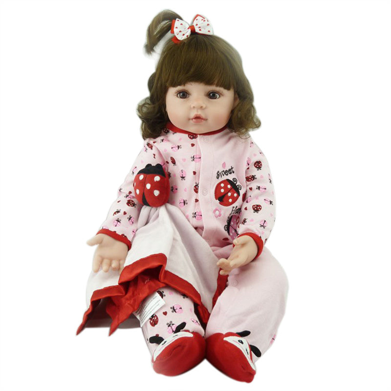 Baby Girl Reborn Doll in Ladybug Outfit w/ Bottle & Paci 24"