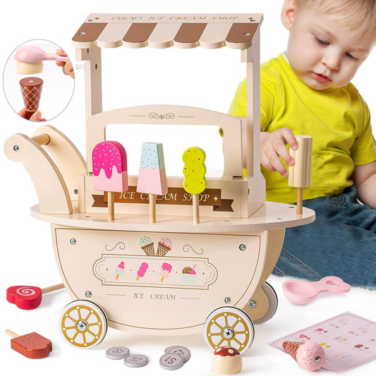 Wooden Ice Cream & Candy Cart