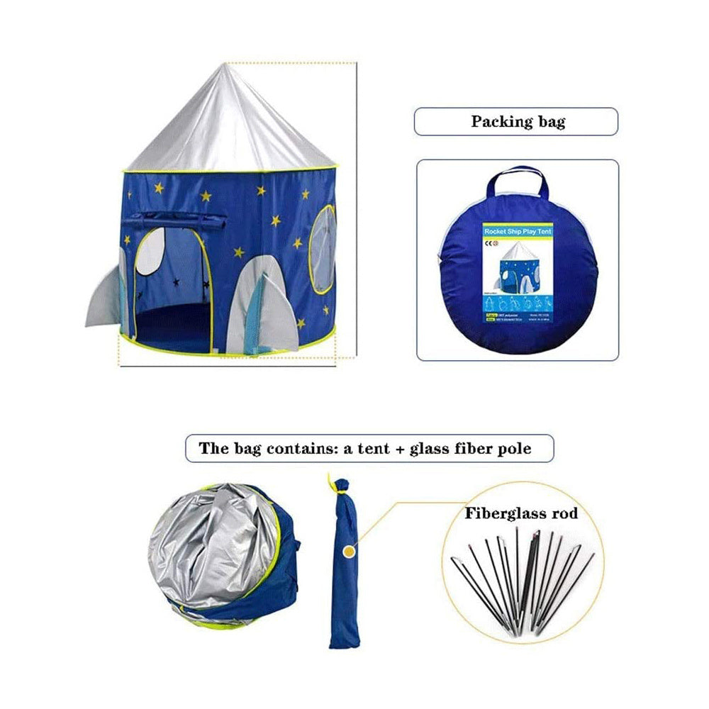 Pop Up Kids Tent - Spaceship Rocket Indoor / Outdoor