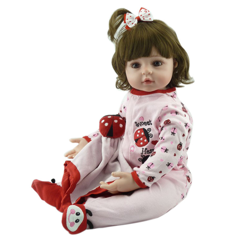 Baby Girl Reborn Doll in Ladybug Outfit w/ Bottle & Paci 24"