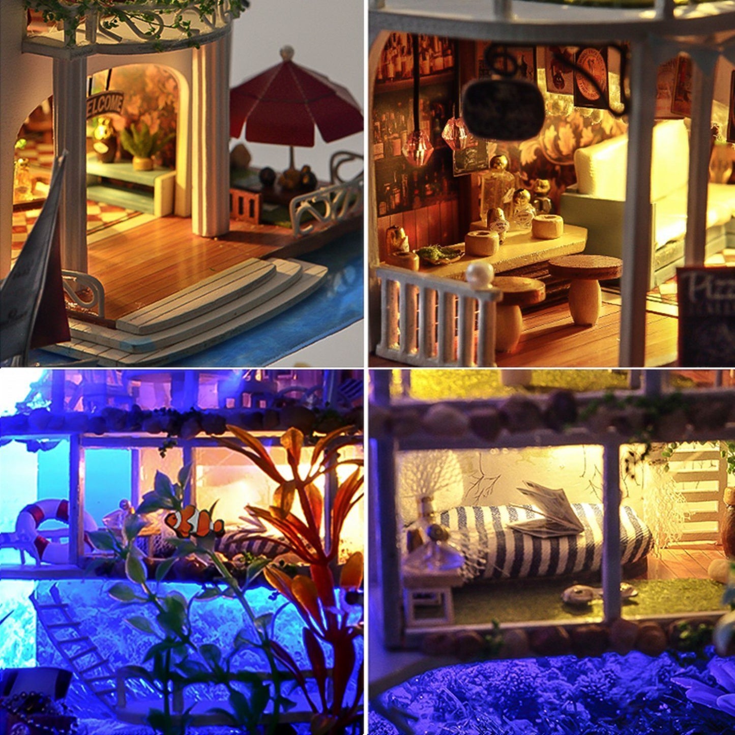 Dream Hawaii Seaside Villa - DIY Miniature Wooden Dollhouse Kit