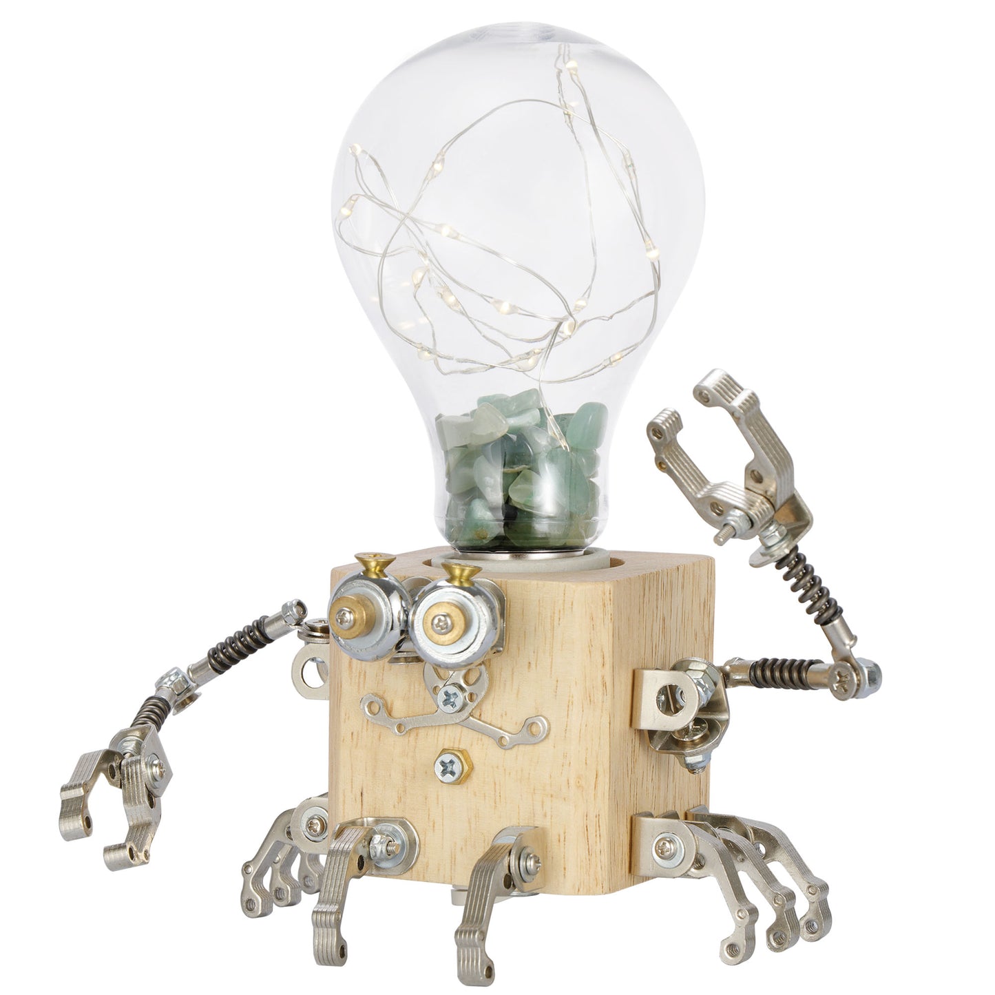 3D Wooden Puzzle DIY Robotic Lamp LED Light