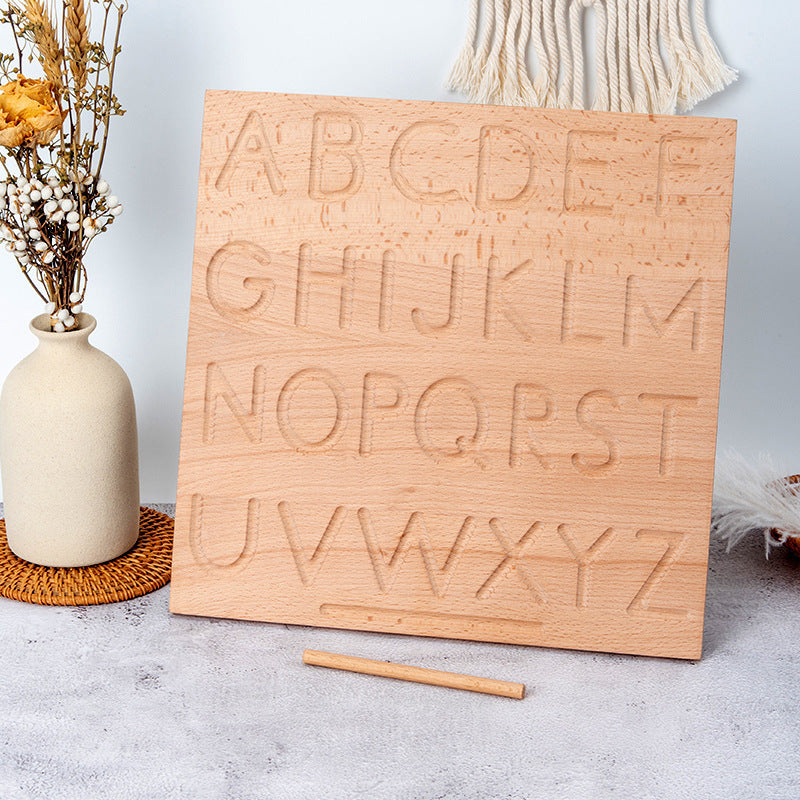 Wooden Concave Groove Lettering Board Early Education Montessori