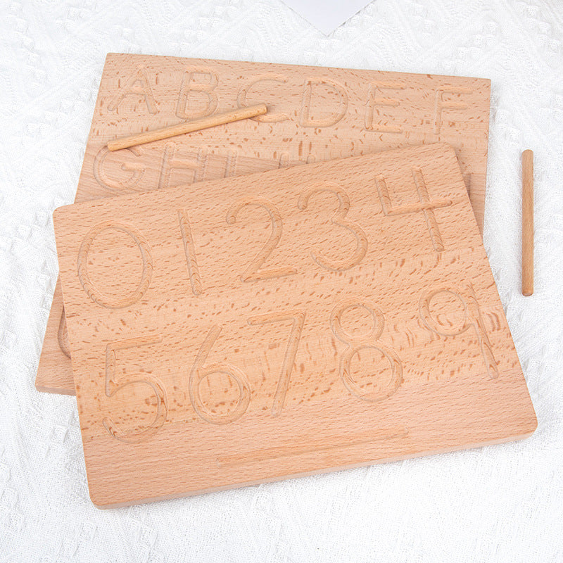 Wooden Concave Groove Lettering Board Early Education Montessori